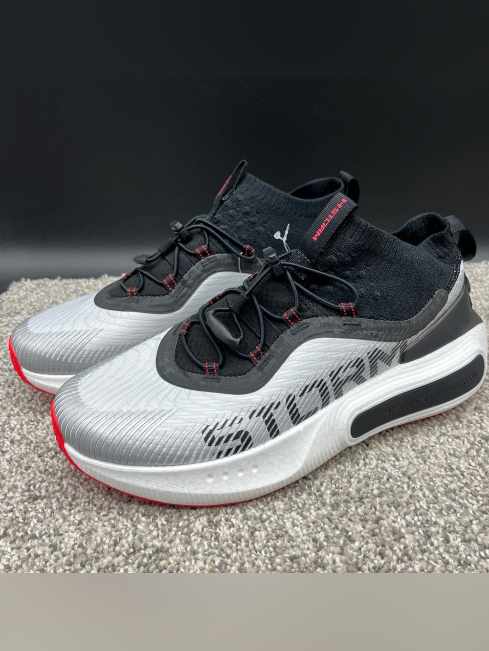 Under Armour HOVR Phantom 4 Shoes Men’s Size 9 Sample Storm Titan Grey White Run